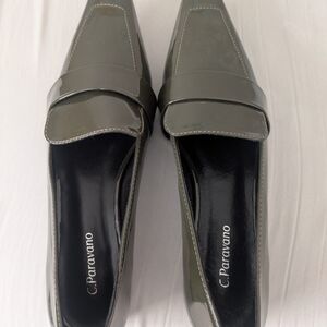 Paravano Women's Elegant Gray Patent Flats
